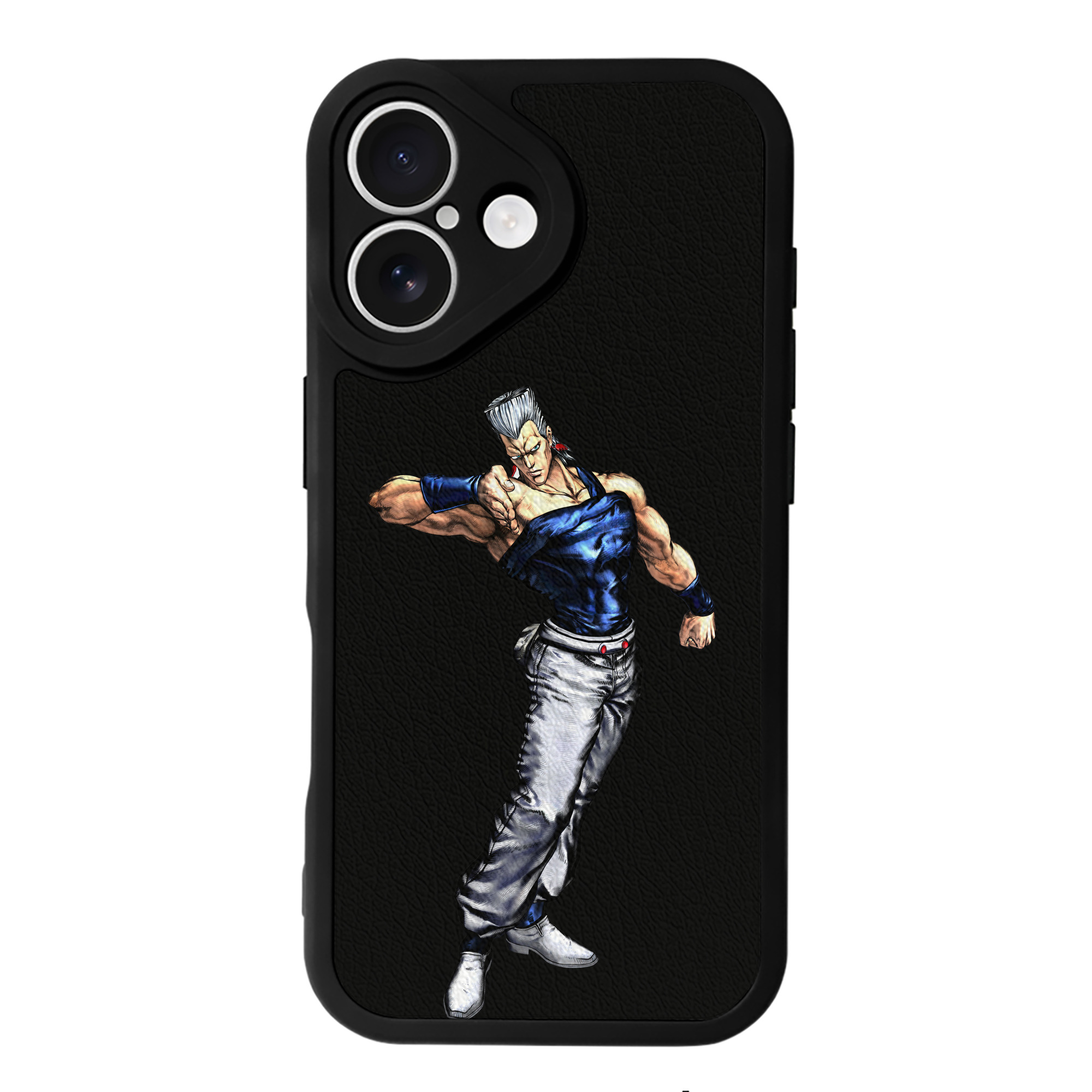 （画像用） ジョジョの奇妙な冒険 ジャン＝ピエール?ポルナレフ JoJo's Bizarre Adventure Jan Pierre Polnareff 【iPhone 16シリーズ対応】シリコンスマホケース（レザー調） 材質：シリコン
